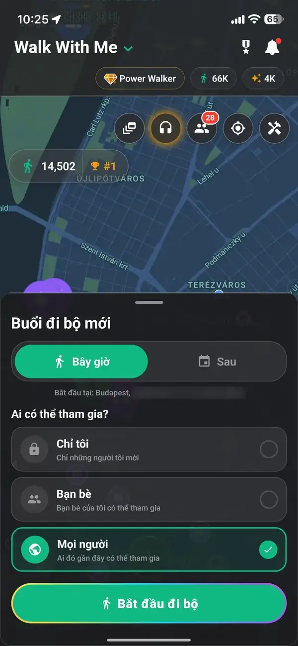 Đi bộ ngay hoặc để sau, quyết định ai tham gia