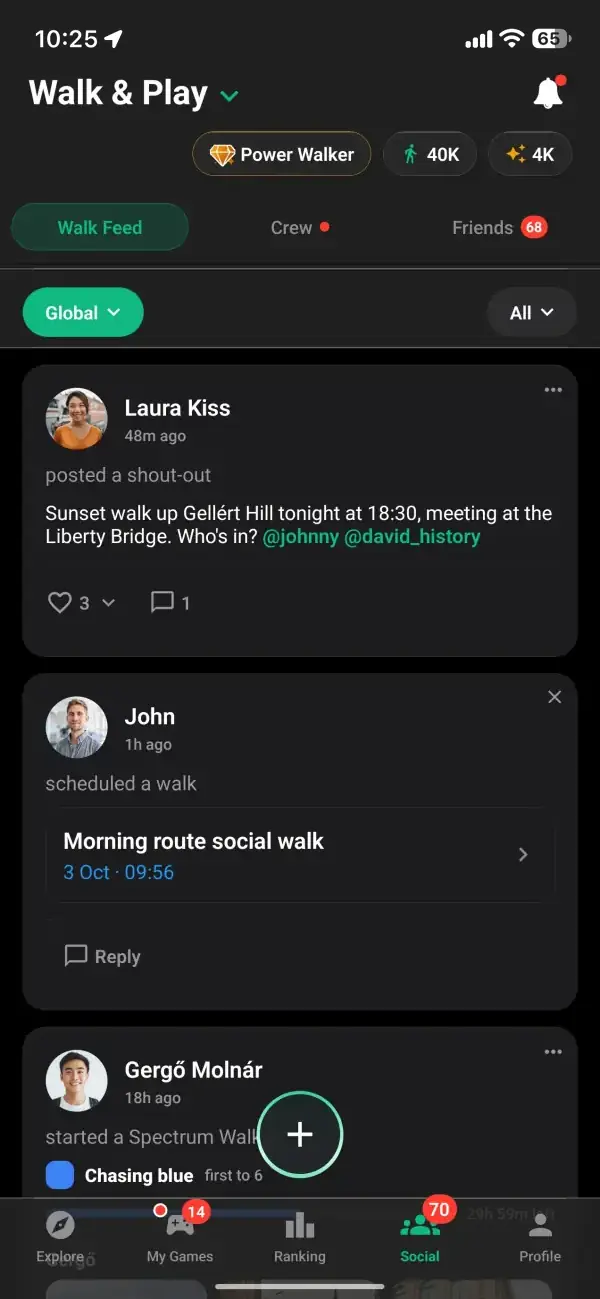 Walk Feed as a walking based social feed