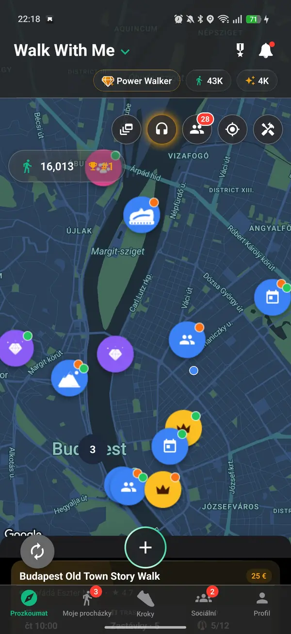 Mapa Explore s procházkami v okolí