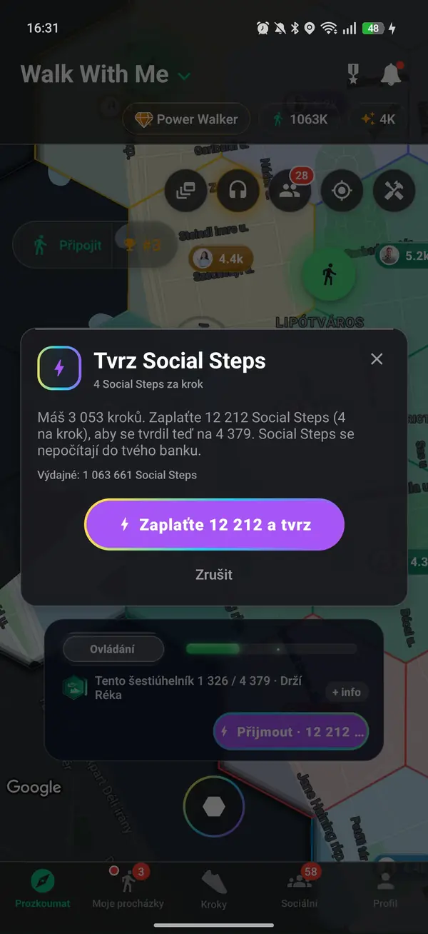 Obsazování šestiúhelníku s uloženými kroky