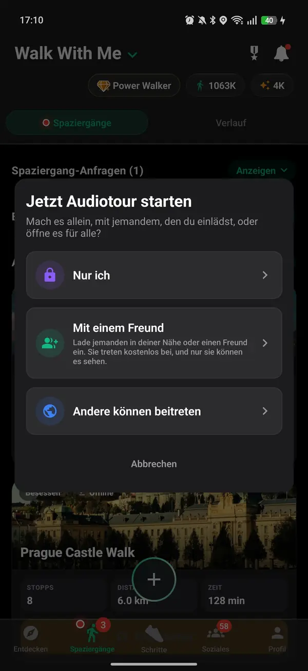 Allein gehen oder jemanden einladen