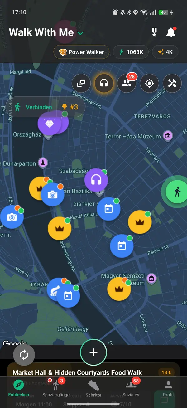 Die Entdeckerkarte mit Spaziergängen in der Nähe