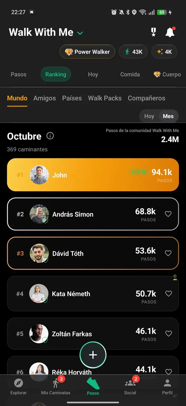 La clasificación de pasos de caminantes reales