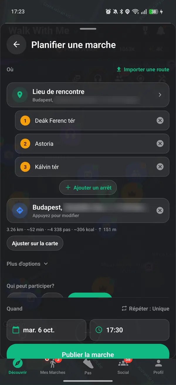 Planifiez l'itinéraire