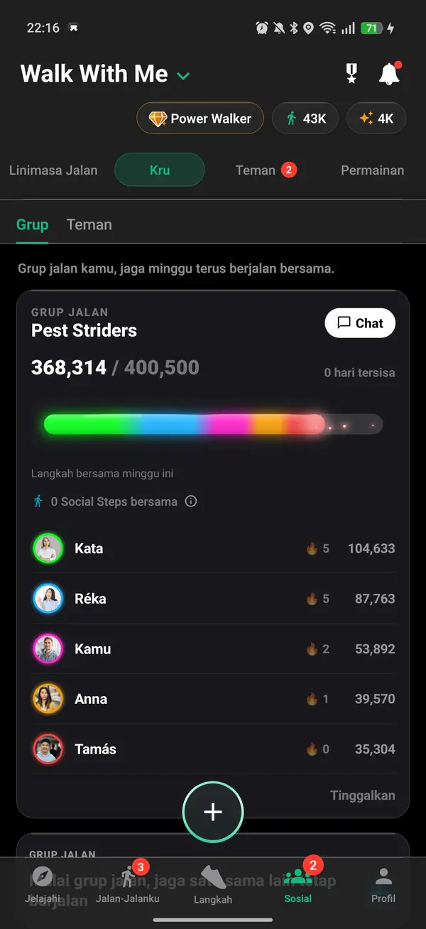 Tujuan mingguan bersama Walk Pack