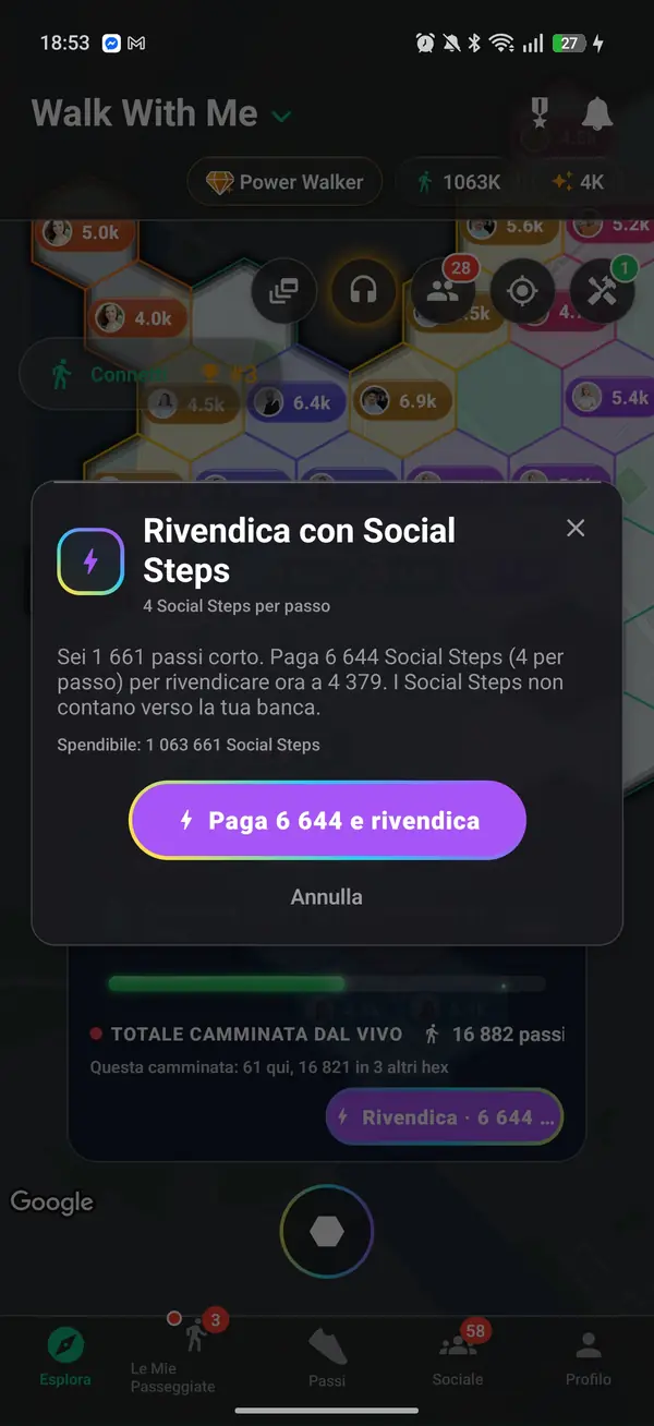 Reclamando un esagono con passi accantonati