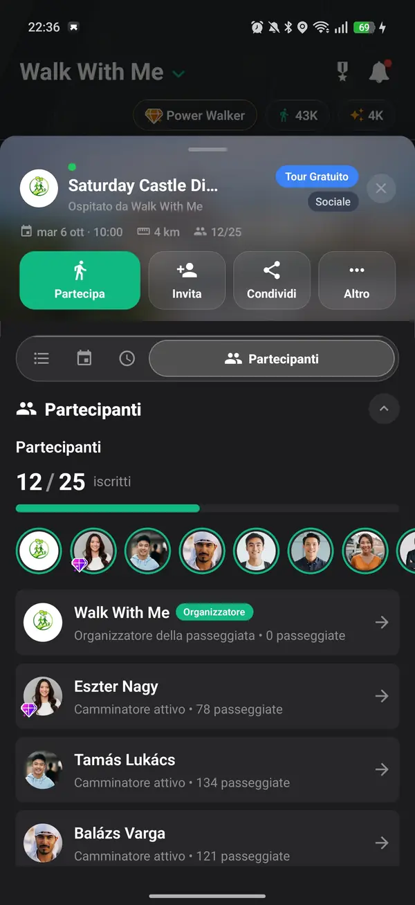 Chiedi di partecipare