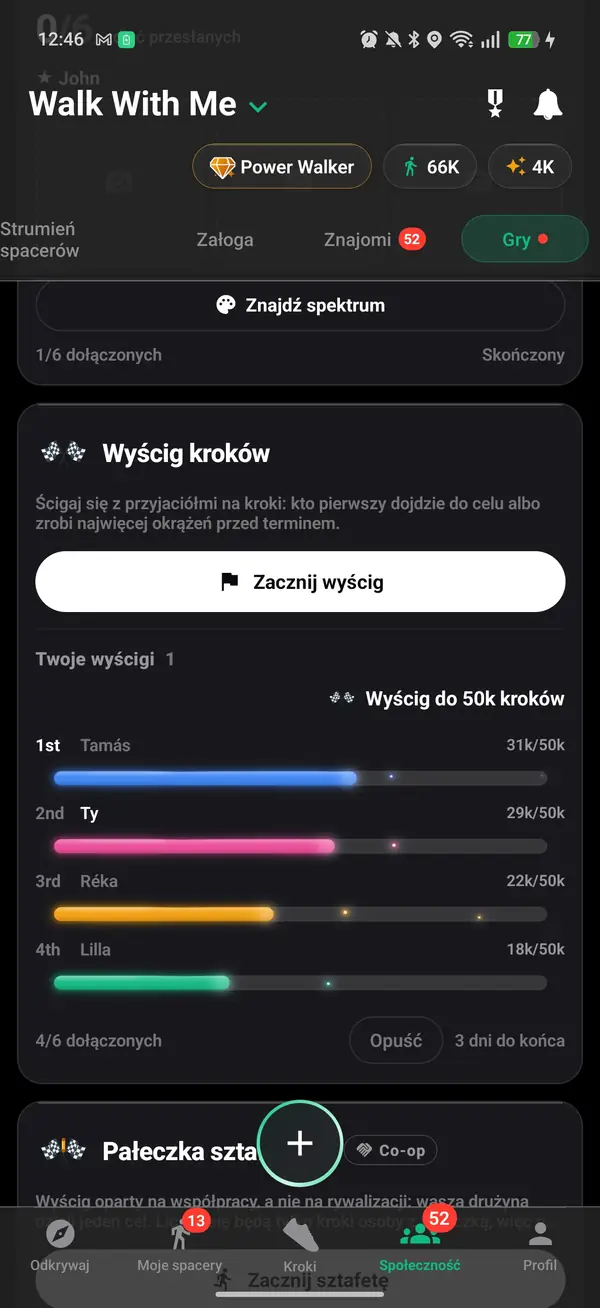 Wyścig do 50 000 kroków między przyjaciółmi, z tobą na drugim miejscu