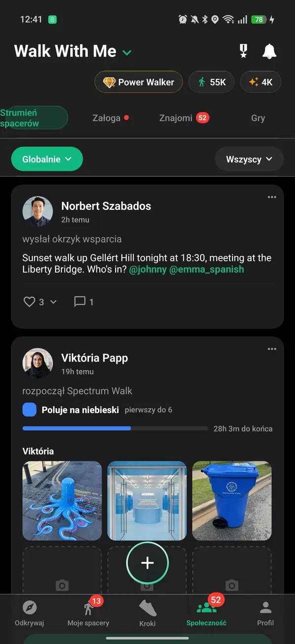 Spectrum Walk w trakcie polowania na błękit w Walk Feed