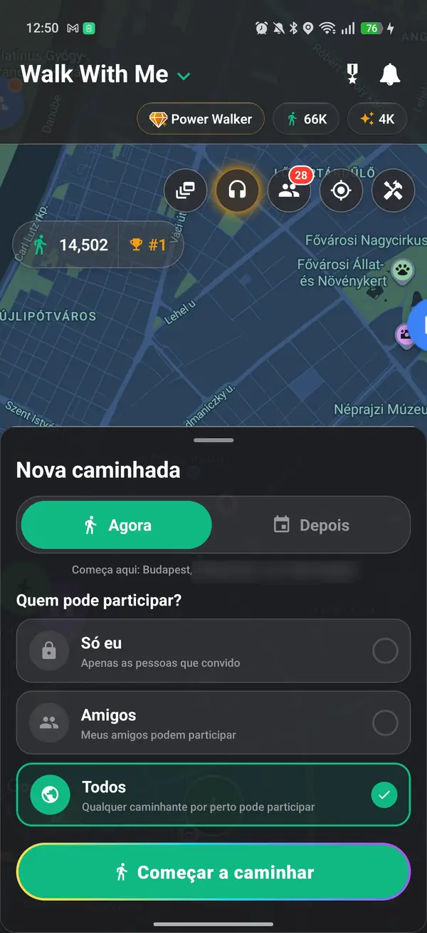 Caminhe agora ou mais tarde, decida quem participa