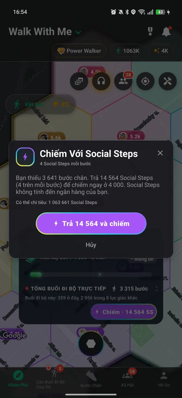 Chiếm đoạt một hình lục giác bằng bước chân tích luỹ