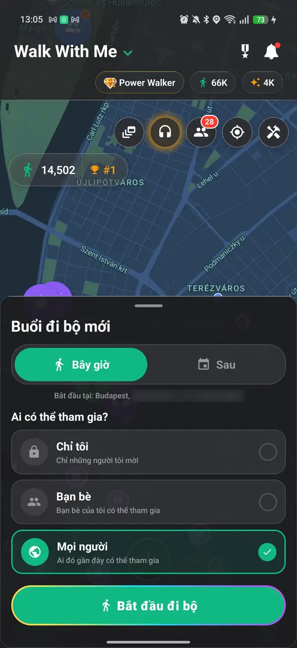 Đi bộ ngay hoặc để sau, quyết định ai tham gia