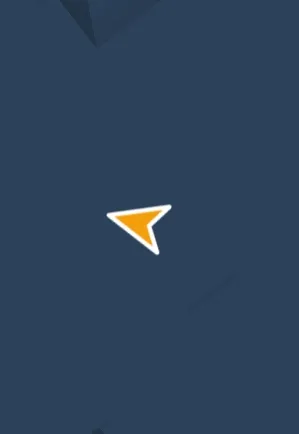 The amber arrow that now marks you on the map